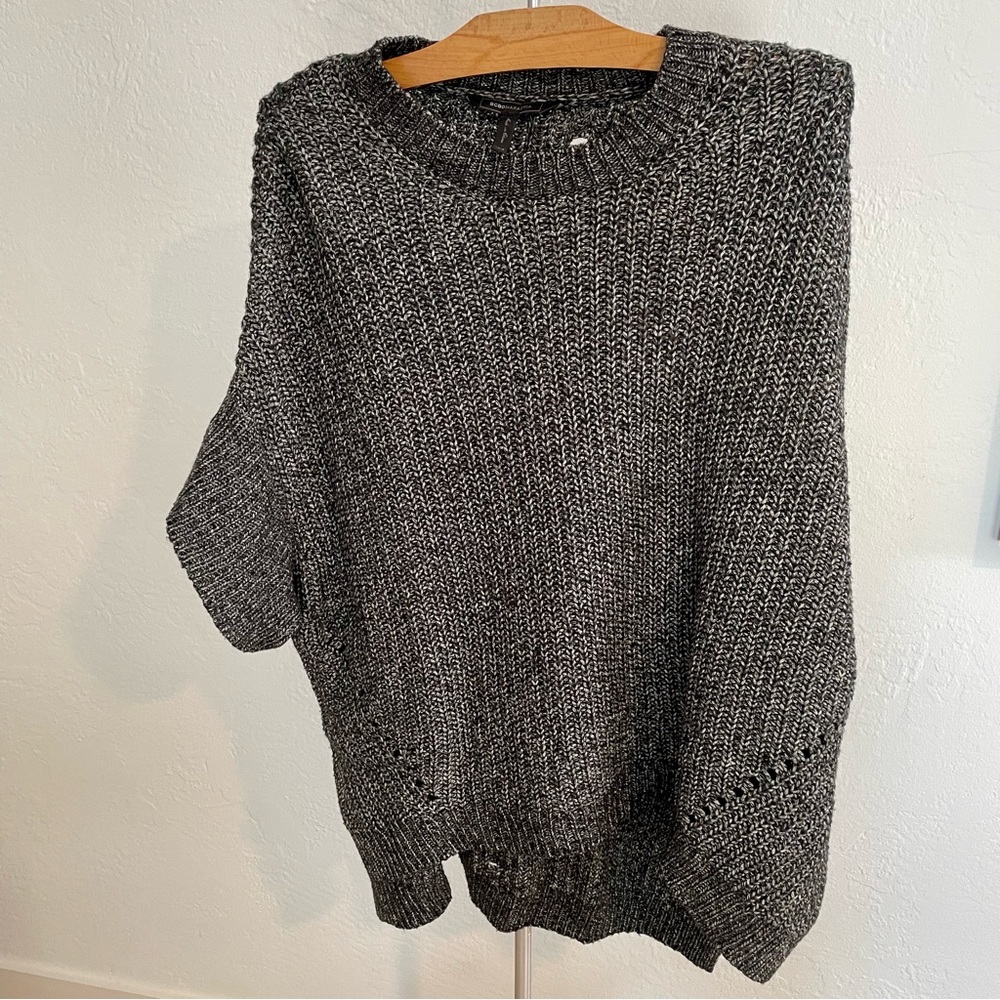 BCBG white and black knit oversize sweater
